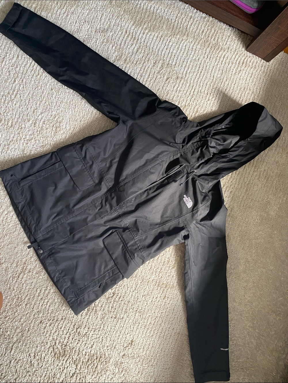 The North Face Black Hooded Raincoat